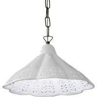 Sapho LAMPEDUSA závěsné svítidlo E27, 60W, 230V, keramické stínítko, mosazný řetěz MC011C