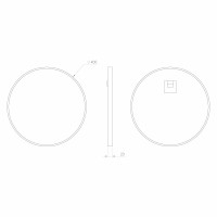 Sapho NOTION SLIM kulaté zrcadlo v rámu ø 40cm, černá mat NT400