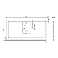 Sapho TREOS pracovní deska 966x513 mm, rockstone, bílá mat TX097-0101