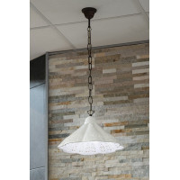 Sapho LAMPEDUSA závěsné svítidlo E27, 60W, 230V, keramické stínítko, mosazný řetěz MC011C