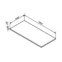 Sapho Deska DTDL 580x18x440mm, antracit matný DT058-3434