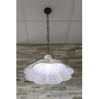 Sapho LAMPEDUSA závěsné svítidlo E27, 60W, 230V, keramické stínítko, mosazný řetěz MC011C