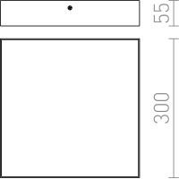 Sapho RISA stropní LED svítidlo 30W, 300x55x300mm, 230V, bílá LS030B