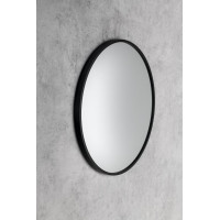 Sapho NOTION SLIM kulaté zrcadlo v rámu ø 40cm, černá mat NT400