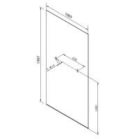 Polysan ARCHITEX LINE kalené čiré sklo, 1005x1997x8mm, otvory pro poličku AL2236-D