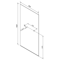 Polysan ARCHITEX LINE kalené čiré sklo, 905x1997x8mm, otvory pro poličku AL2225-D