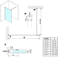 Gelco VARIO CHROME jednodílná sprchová zástěna k instalaci ke stěně, sklo nordic, 1200 mm GX1512-05