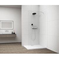Polysan ESCA WHITE MATT jednodílná sprchová zástěna k instalaci ke stěně, sklo čiré, 900 mm ES1090-03