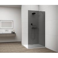 Polysan ESCA WHITE MATT jednodílná sprchová zástěna k instalaci ke stěně, kouřové sklo, 1300 mm ES1213-03