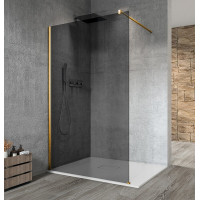 Gelco VARIO GOLD MATT jednodílná sprchová zástěna k instalaci ke stěně, kouřové sklo, 1000 mm GX1310-01
