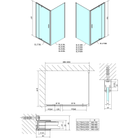 Polysan EASY LINE obdélníkový sprchový kout pivot dveře 900-1000x800mm L/P varianta, brick sklo EL1738EL3238