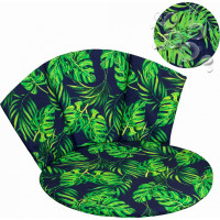 Voděodolný polštář do závěsného křesla LUNA BIZU 60x100 cm - Monstera - tmavě modrý