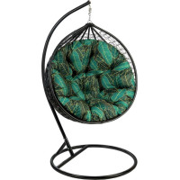 Oboustranný voděodolný sedací polštář do závěsného křesla 130 cm - Hoyas Verde/černý