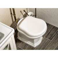 Kerasan RETRO WC sedátko Soft Close, polyester, bílá/bronz 108601