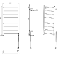Sapho REDONDO elektrický sušák ručníků s časovačem, kulatý, 500x900 mm, 75 W, nerez lesk ER220T