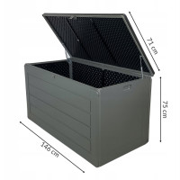 Zahradní úložný box 680 l - šedý
