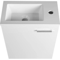 Aqualine ZOJA skříňka s umyvadlem z litého mramoru 40x22 cm, bílá 51049A-01