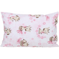 Dětské bavlněné povlečení do postýlky 120x90 cm BABYMAM PREMIUM - Žirafa - růžové