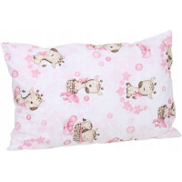 Dětské bavlněné povlečení do postýlky 120x90 cm BABYMAM PREMIUM - Žirafa - růžové