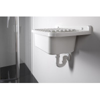 Aqualine Závěsná výlevka s odkládací plochou 50x34cm, plast, bílá PI5050