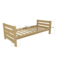 Postel z masivu 200x90 cm - MK12E - moření dub