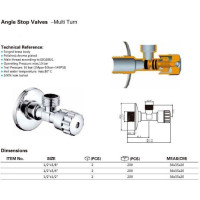 Aqualine MULTITURN rohový ventil 1/2"x3/8", pár, chrom 5316