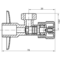 Aqualine MULTITURN rohový ventil 1/2"x3/8", pár, chrom 5316
