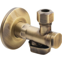 Sapho Rohový ventil s matkou, 1/2"x 3/8", bronz 2020BRO
