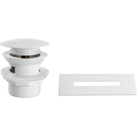 Aqualine SET krytka přepadu, vanová výpust 1"1/2, click-clack, bílá lesk TF9005W
