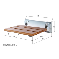 Aqualine Sklopné sedátko do sprchového koutu 32x32, 5cm, WPC, šedá AE236GR