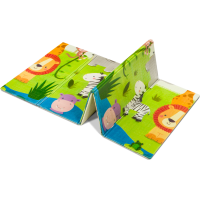 LIONELO Oboustranná podložka na hraní Robby Multicolor Safari + Život ve městě