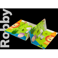 LIONELO Oboustranná podložka na hraní Robby Multicolor Safari + Život ve městě