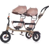 CHIPOLINO Tříkolka pro dvojčata 2Play Golden,Beige