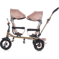 CHIPOLINO Tříkolka pro dvojčata 2Play Golden,Beige