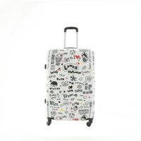 Moderní cestovní kufry LOVE - bílé
