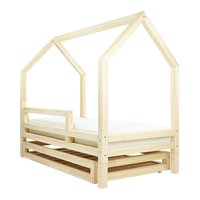Dětská designová postel 160x80 cm DOMEČEK 3 se šuplíkem a zábranou