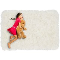 Plyšový dětský koberec MAX BÍLÝ - ECRU