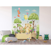 Dětská fototapeta - Medvídek - šedý - 225x270 cm