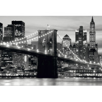 Moderní fototapeta - Brooklynský most v noci 2 - 360x254 cm