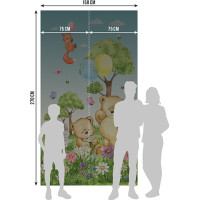 Dětská fototapeta - Medvídek - zelený - 150x270 cm