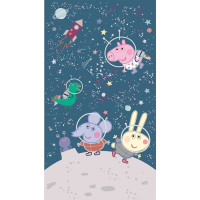 Dětská fototapeta - Prasátko Peppa výlet na měsíc - 150x270 cm