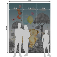 Dětská fototapeta - Medvídek - šedý - 225x270 cm