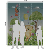 Dětská fototapeta - Medvídek - šedý - 225x270 cm