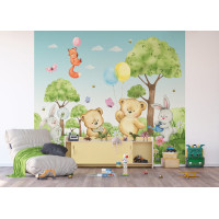Dětská fototapeta - Medvídek - zelený - 300x270 cm