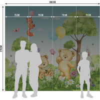 Dětská fototapeta - Medvídek - zelený - 300x270 cm