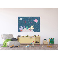 Dětská fototapeta - Prasátko Peppa výlet na měsíc - 155 x 110