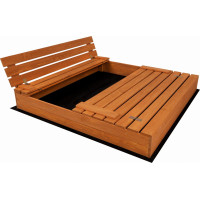 SAND TROPIC Dřevěné pískoviště s lavičkami a příslušenstvím 146x137 cm (impregnované)