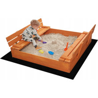 SAND TROPIC Dřevěné pískoviště s lavičkami a příslušenstvím 146x137 cm (impregnované)