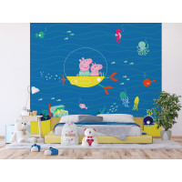 Dětská fototapeta - Prasátko Peppa svět pod vodou - 300x270 cm