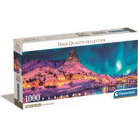 CLEMENTONI Panoramatické puzzle Polární noc nad Lofoty 1000 dílků